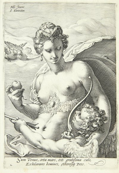 Venus og Amor af Jan Saenredam