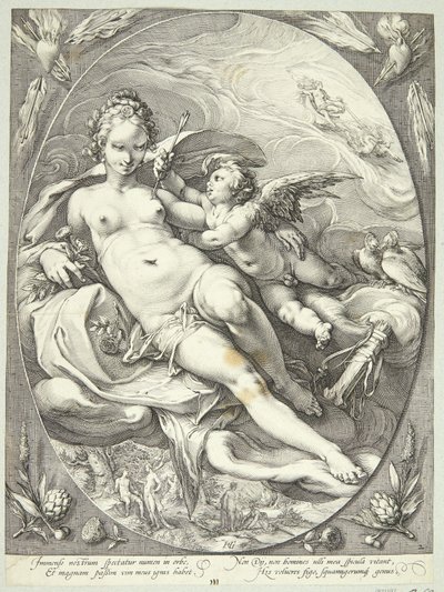 Venus og Amor af Jan Saenredam