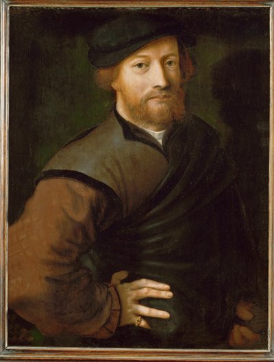 Mandligt portræt (maleri på egetræ) af Jan Sanders van Hemessen