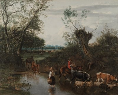 Bønder krydser et vandløb, ca. 1670 (olie på lærred) af Jan Siberechts