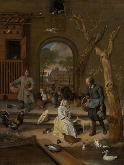 Portræt af Bernardina Margriet van Raesfelt, også kendt som „Hønsegården“ af Jan Steen