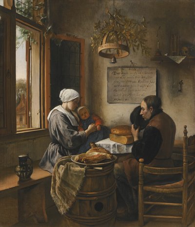 Bønnen før måltidet af Jan Steen