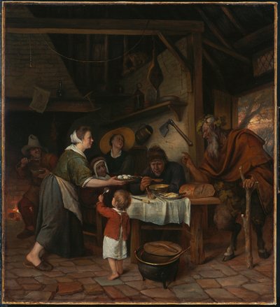 Satyren og Bondefamilien af Jan Steen
