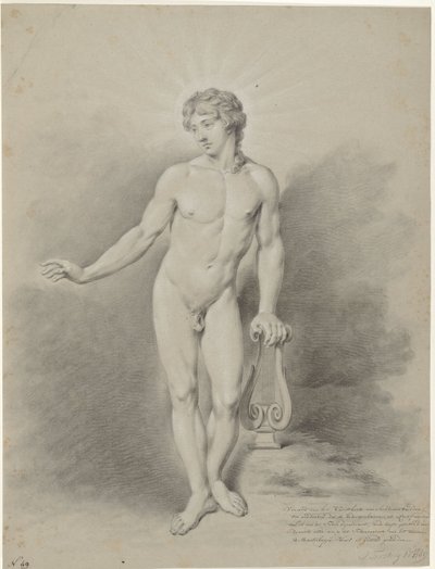 Stående mandlig nøgen med lyre, som Apollo af Jan Tersteeg