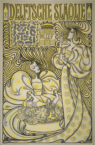 Plakat for Delft Salat Oil, 1894 (papir) af Jan Toorop