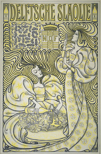 Plakat for Delft Salat Oil, pub.1894 (farve litho) af Jan Toorop