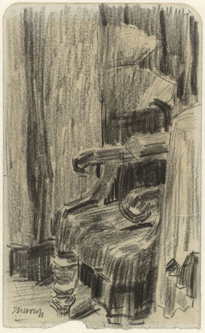 Lænestol delvist dækket af gardin af Jan Toorop