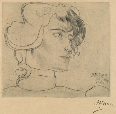 Head of a Woman (Marguérite Adolphine Helfrich) af Jan Toorop