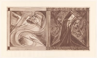 Cover til Twists med en nonne med blomster og to spøgelser, den ene med en maske i hånden af Jan Toorop