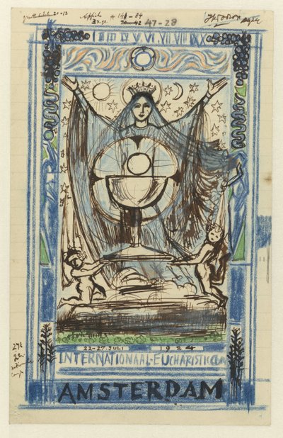 Design til en plakat til den internationale eukaristiske kongres afholdt i Amsterdam fra 22.-27. juli 1924 af Jan Toorop
