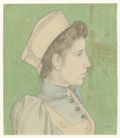 Portræt af sygeplejerske Nelly Portret af Nelly Goudkade af Jan Toorop