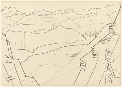 Skitse af et bjerglandskab Monte Generoso af Jan Toorop