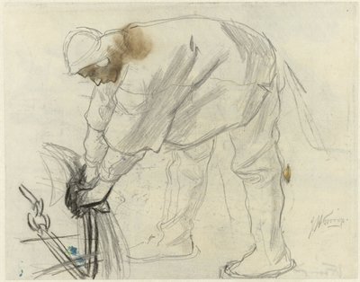 Studie af en sømand med et anker af Jan Toorop