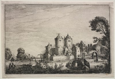 Slottet med to tårne, 1616. af Jan Van de Velde