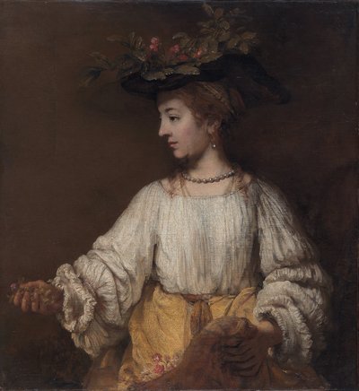 Flora - Maleri af Rembrandt van Rijn af Johannes Vermeer