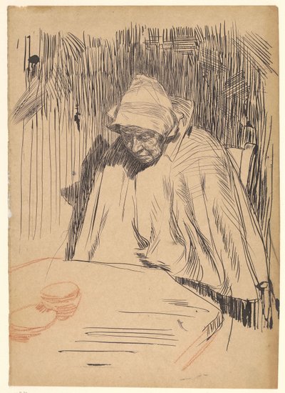 Gammel kvinde ved bordet (Malle Teun) af Jan Veth