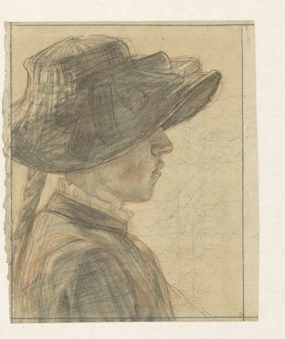 Portræt af frøken A.C.E. Veth, kunstnerens søster af Jan Veth