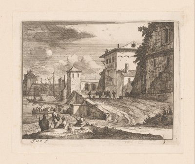 Kajer i en italiensk havn af Jan Vincentsz. van der Vinne