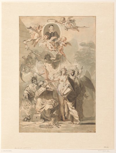 Frontispice-design til Edward Simson, Chronicon Catholicon af Jan Wandelaar