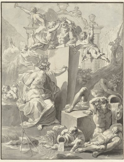 Design til titelbladet af W. van der Hoeven, Westermeer, 1721 af Jan Wandelaar