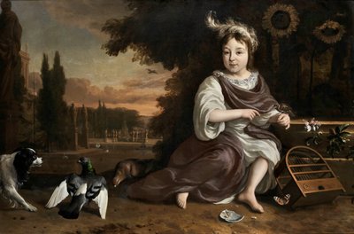 Jan Weenix Prins af Orange med fuglebur af Jan Weenix
