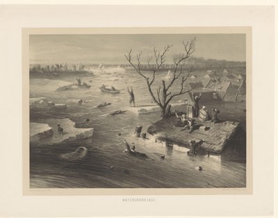 Digebrud og oversvømmede gårde oversvømmelse. 1855 (titel på objekt) af Jan Weissenbruch