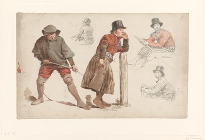 Figurstudier af Jan Weissenbruch