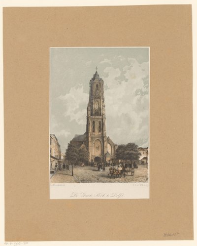 Udsigt over den nye kirke i Delft Den store kirke i Delft (titel på objekt) af Jan Weissenbruch