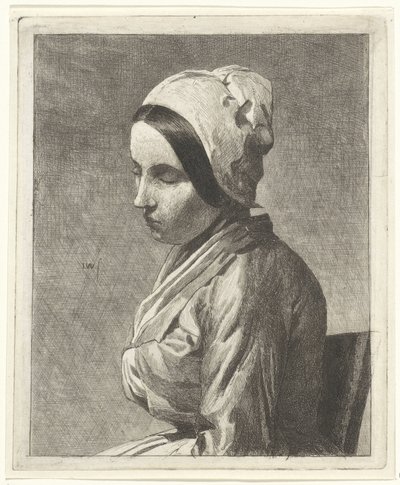 Studie af en siddende kvinde af Jan Weissenbruch