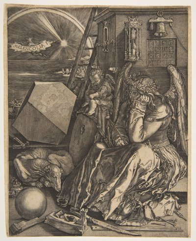 Melencolia I kopi, 1602. af Jan Wierix