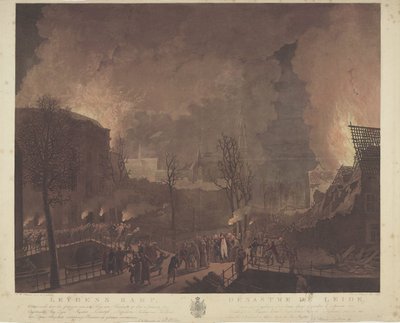 Leydens-katastrofe, forårsaget af et skibs spring med krudt, den 12. januar 1807 / Désastre de Leide, causé par l