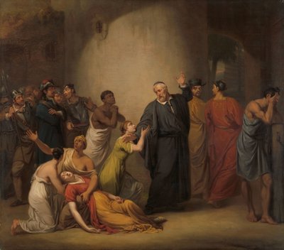 Det frivillige offer af pastor Hambroeck på Taiwan, 1662 af Jan Willem Pieneman