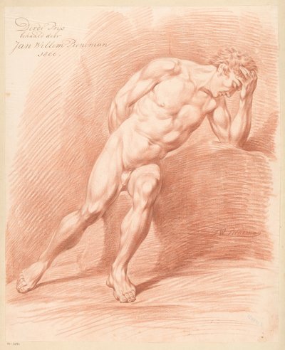 Siddende mand nøgen, set forfra (3. præmie 1800) af Jan Willem Pieneman