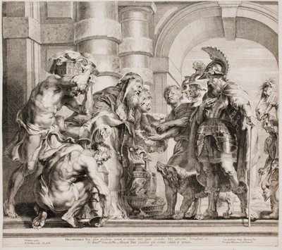 Melchisedech rækker Abraham brød og vin af Jan Witdoeck
