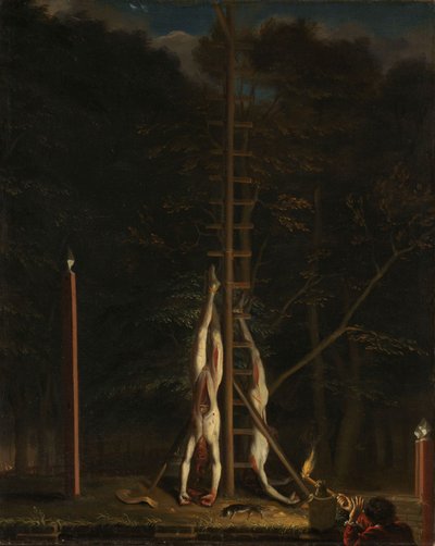 The Corpses of the De Witt Brothers, ca. 1672-75 (olie på lærred) af Jan de Baen