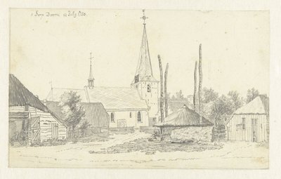 Udsigt i landsbyen Doorn, med kirken af Jan de Beijer