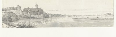 Udsigt over Nijmegen og Waal af Jan de Beijer