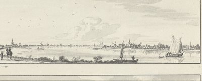 Udsigt over Lek på landsbyerne Lopik, Jaarsveld, Tienhoven, Ameide og Herlaer House af Jan de Beijer