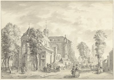 Pieterskerk i Utrecht med Domkirken i baggrunden af Jan de Beijer