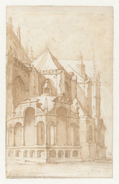 Beckeneel House ved Nieuwe Kerk i Amsterdam af Jan de Bisschop