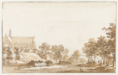 Udsigt over St. Laurenskerk i Alkmaar af Jan de Bisschop