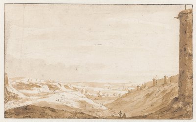 Bakket landskab ved Porte de Namur i Bruxelles af Jan de Bisschop