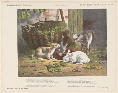 De tre kaniner og geden (titel på objektet) Nye hollandske børnetryk (serietitel på objekt) Funkes print (serietitel på objekt) af Jan de Haan