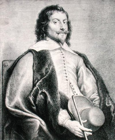 Nicolas Lanier (f.1588) graveret af Lucas Vostermans (gravering) af Jan the Elder (after) Lievens