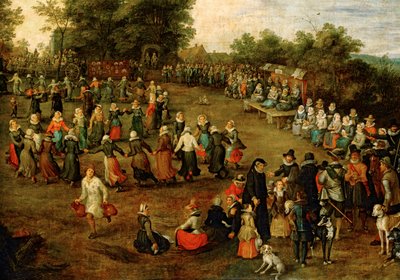 Folkedans foran ærkehertugerne ... (maleri på lærred) af Jan the Elder Brueghel