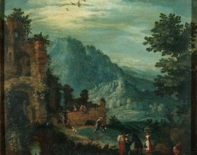 Landskab med klassiske ruiner af Jan the Elder Brueghel