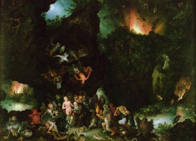 The Temptation of St. Anthony - Hell, 1594 (olie på kobber) af Jan the Elder Brueghel