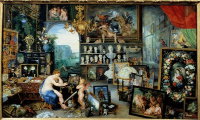Udsigten. Allegori over de fem sanser Maleri af Jan I Brueghel Dit De Velours (1568-1625) Ec. Flam af Jan the Elder Brueghel