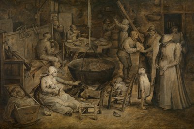 Besøg hos bønderne (olie på panel) af Jan the Elder Brueghel