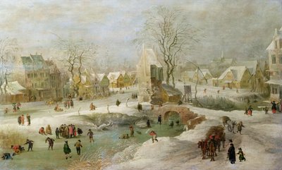 Vinterscene i Holland af Jan the Elder Brueghel
